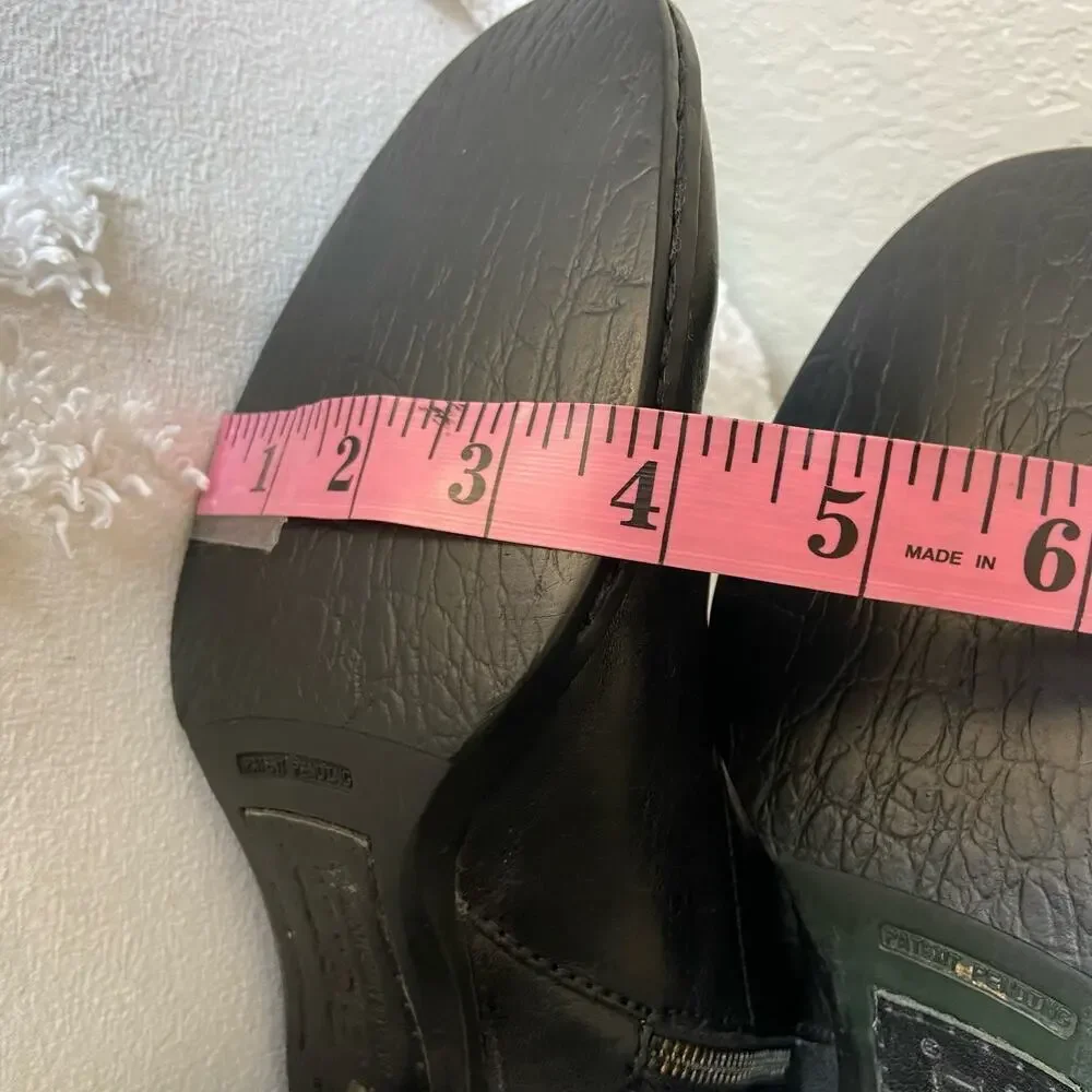 BORN Leather Boots Women's High-Calf Fashion Heel Blk Sz 7 Grunge Goth Witchy - Picture 8 of 11